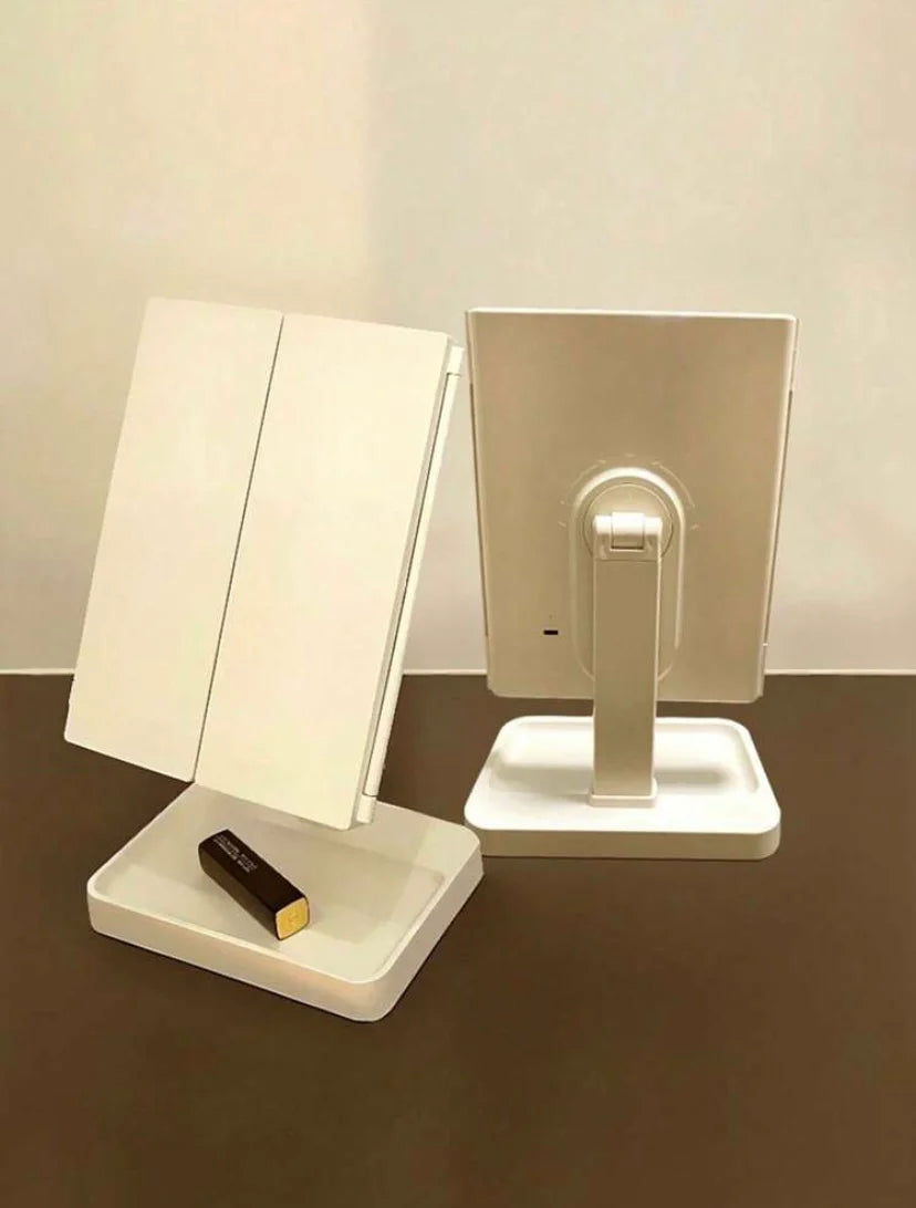 Rotatable Tri-Fold LED Makeup Mirror - Skin Muse