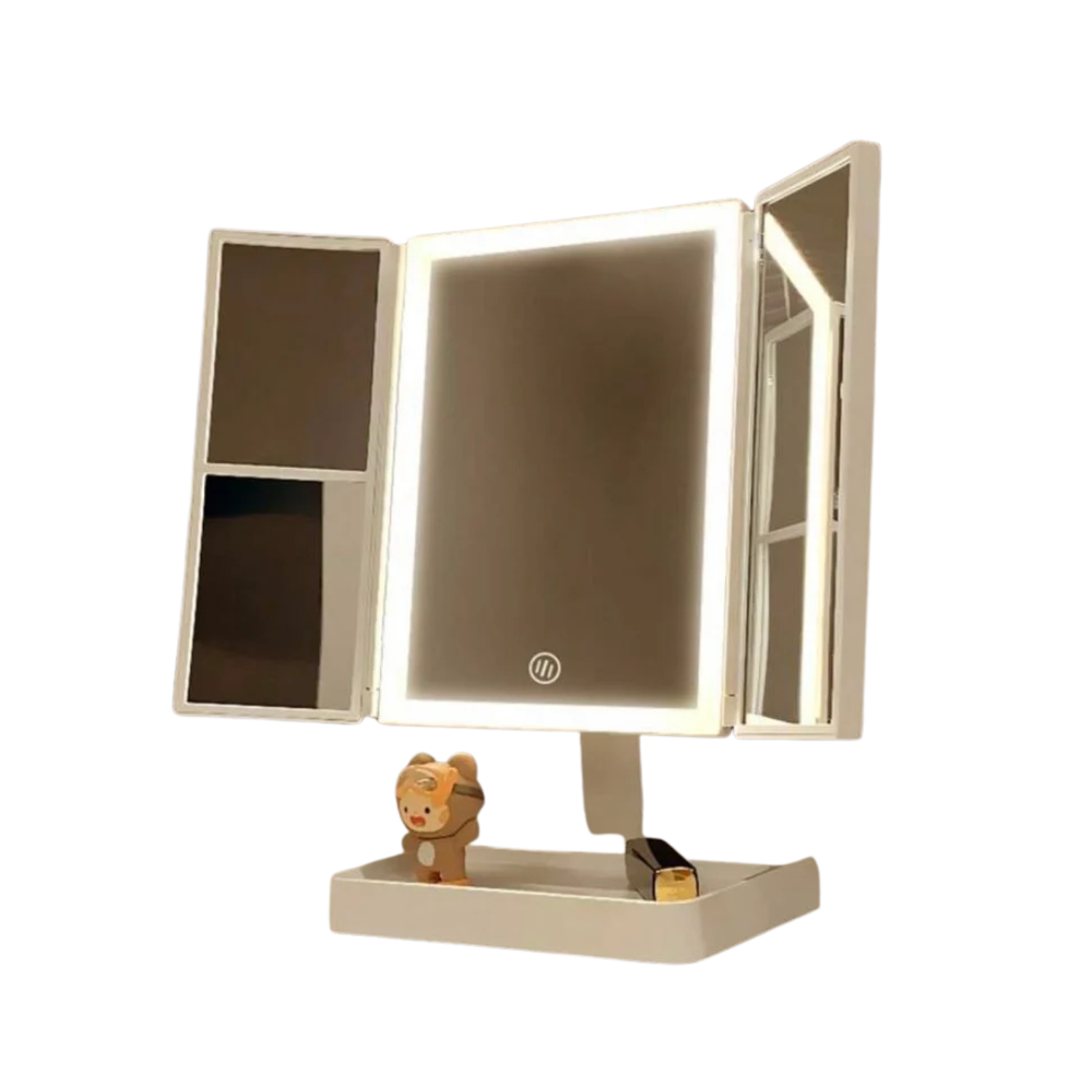 Rotatable Tri-Fold LED Makeup Mirror - Skin Muse