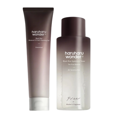 Haruharu Black Rice Cleanser + Toner For Sensitive Skin Set - Skin Muse