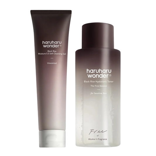 Haruharu Black Rice Cleanser + Toner For Sensitive Skin Set - Skin Muse