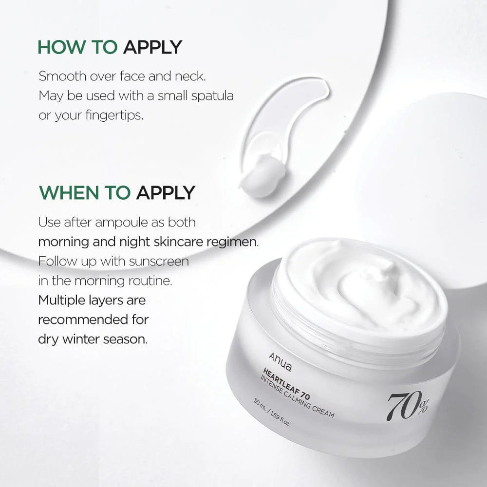 Heartleaf 70% Intense Calming Cream - Skin Muse