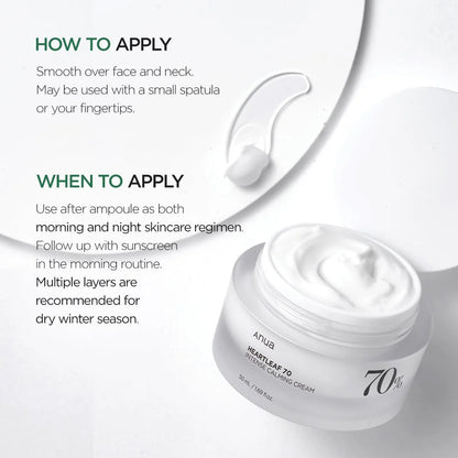 Heartleaf 70% Intense Calming Cream - Skin Muse